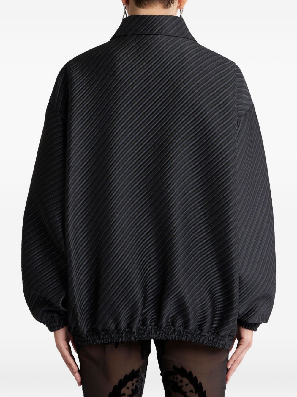 striped-jacquard bomber jacket - 4