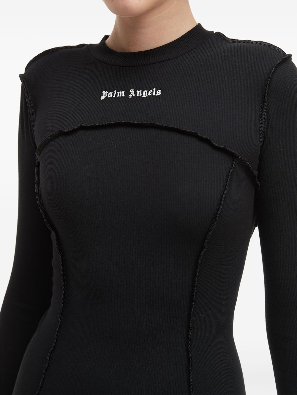 logo ribbed mini dress - 5