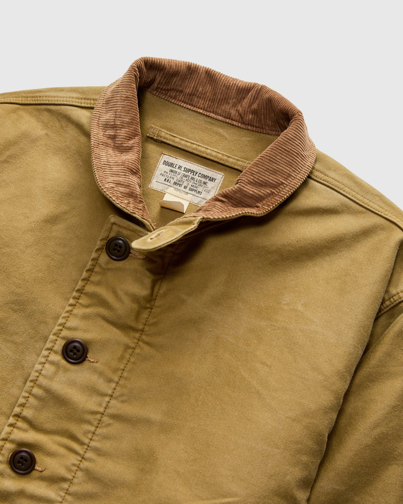 Corduroy Collar Bower Deck Jacket in Khaki Drab 4