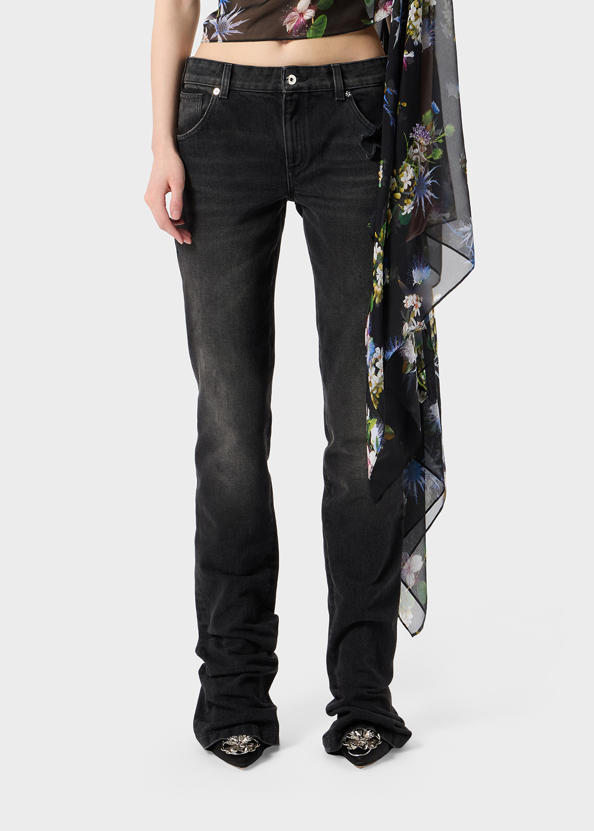 STRAIGHT LEG JEANS WITH EMBROIDERED LOGO - 3