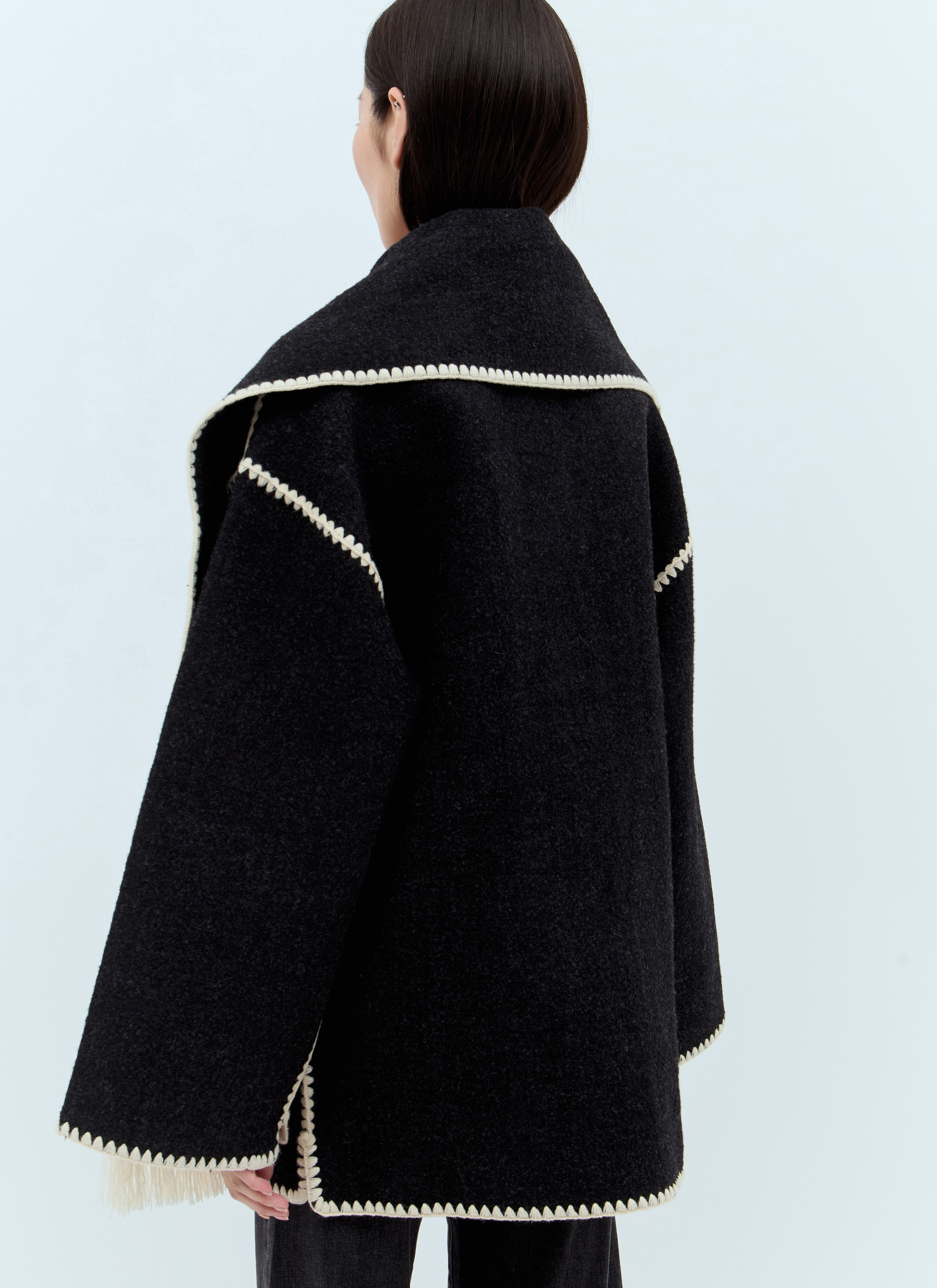 Embroidered Scarf Jacket - 3
