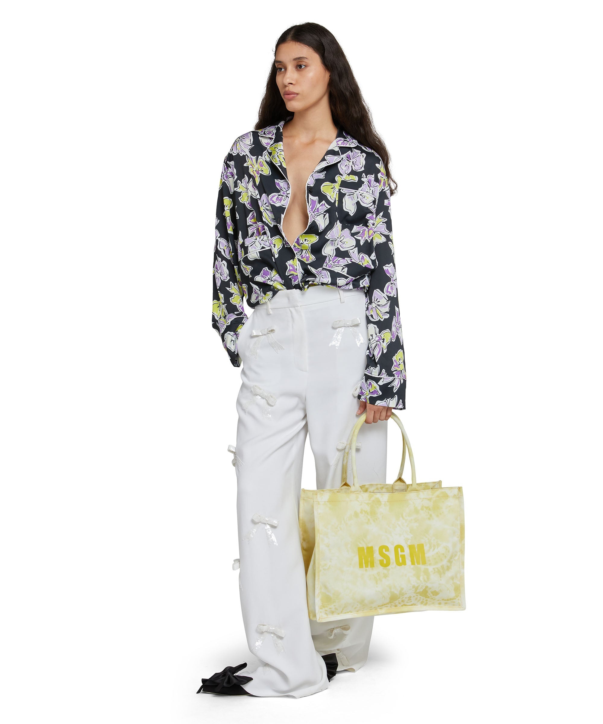 Mini country bag with "trompe l'oeil lace" print 5