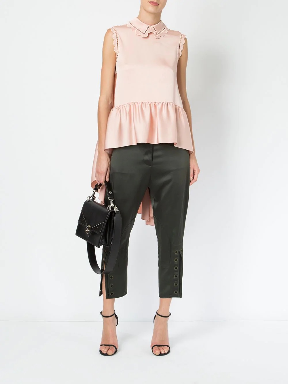 eyelet cropped trousers - 2