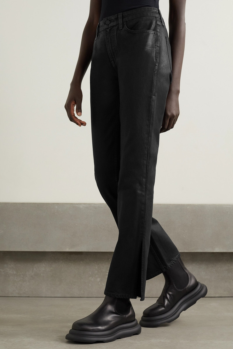 Hailey coated low-rise bootcut jeans 3