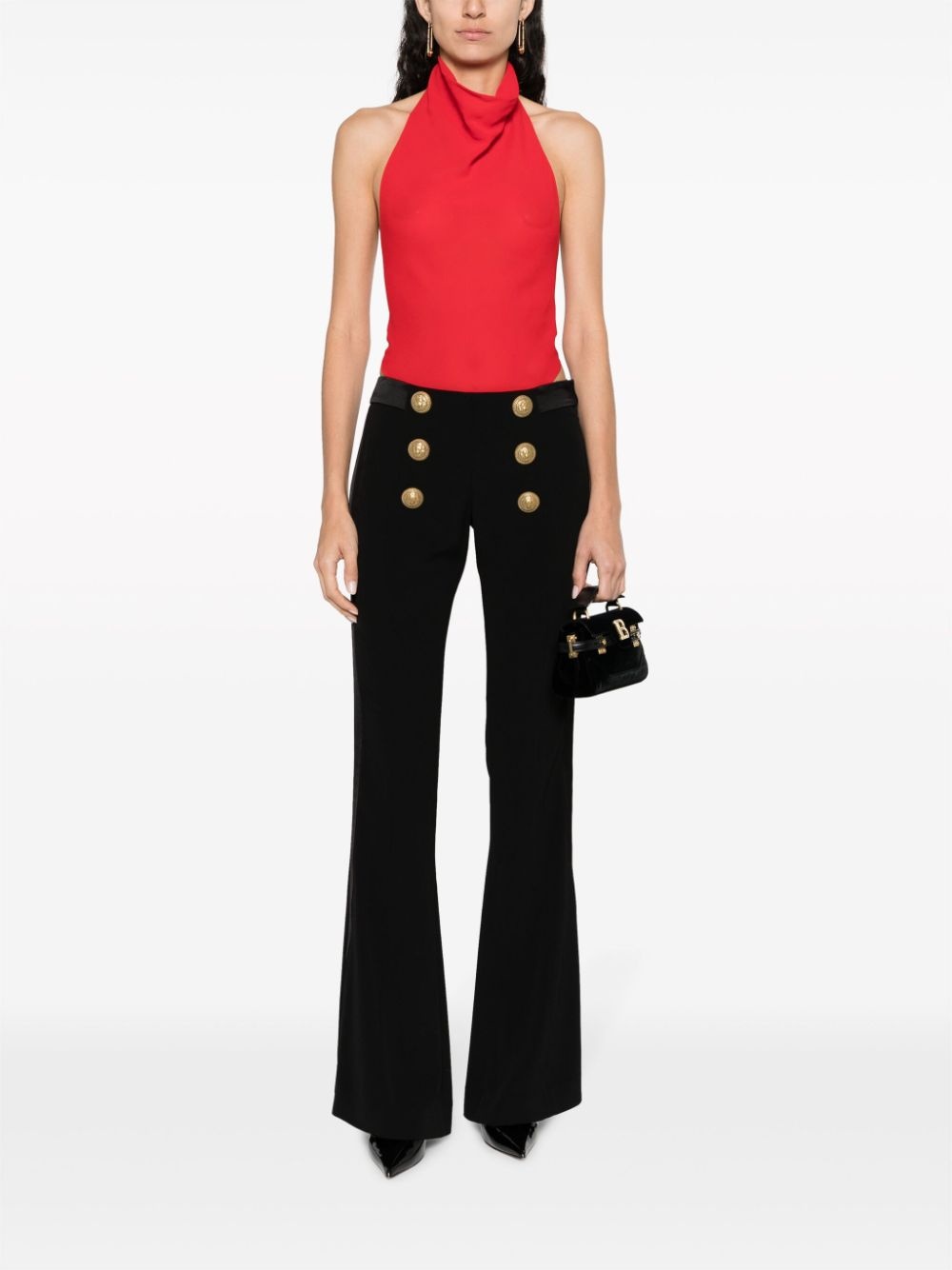 double-button flared trousers - 4