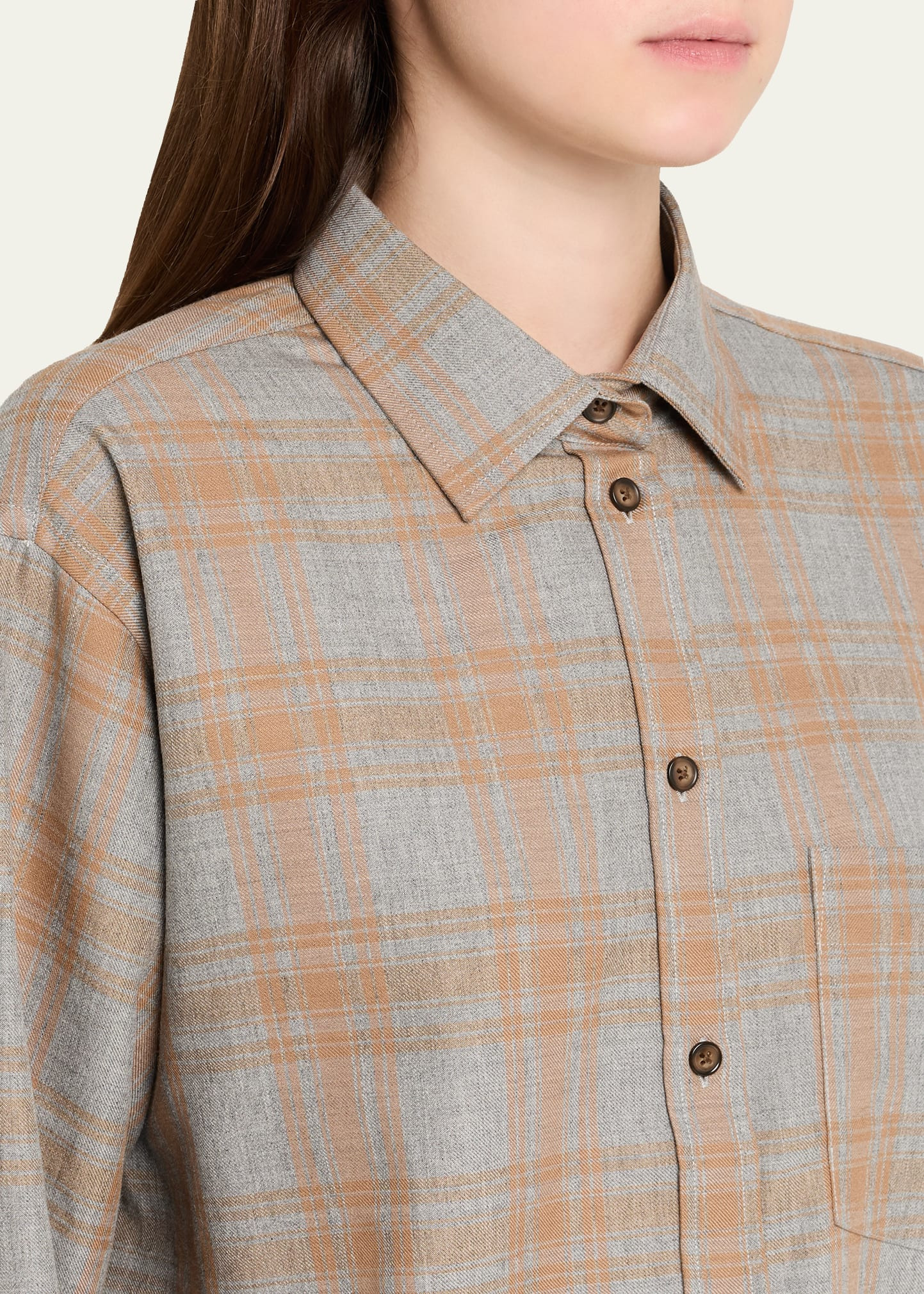 Button-Front Check Shirt - 5