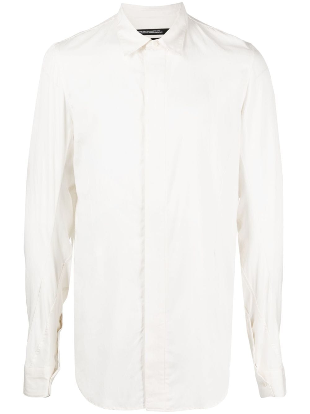 spread-collar concealed-fastening shirt - 1