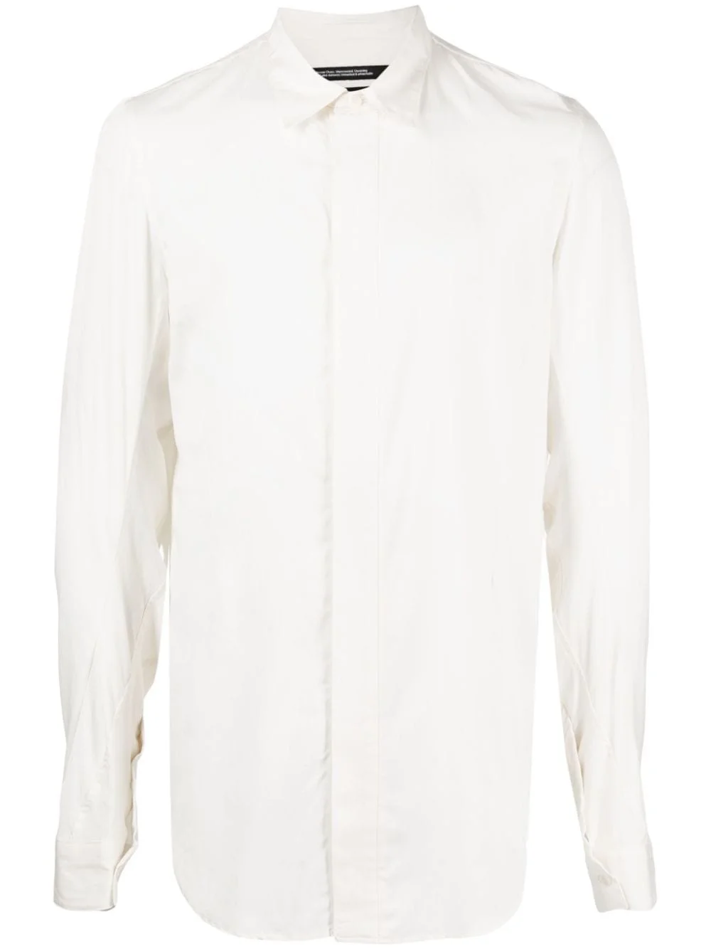 spread-collar concealed-fastening shirt - 1