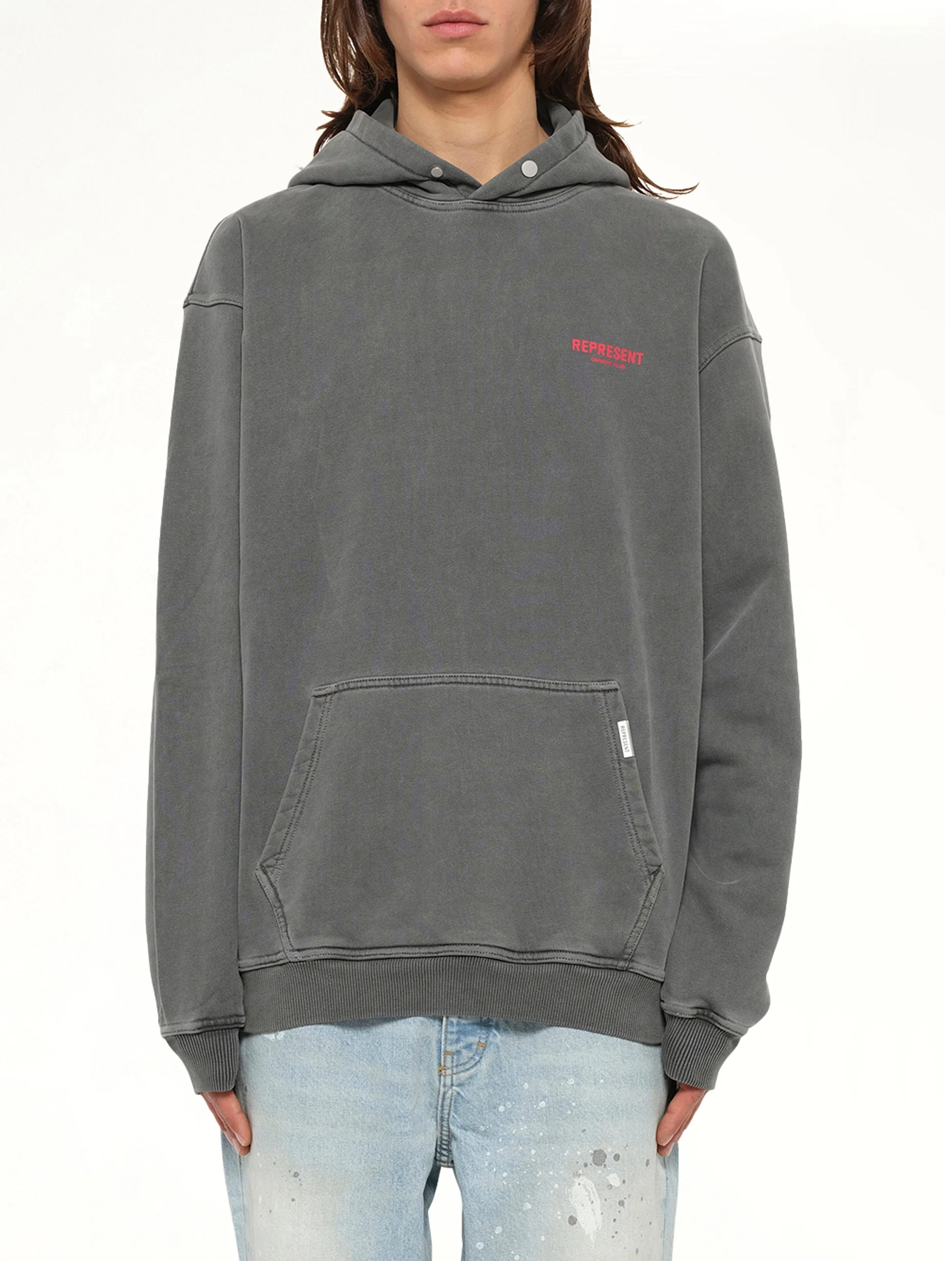 Represent Owners Club Hoodie in Washed Black - 1