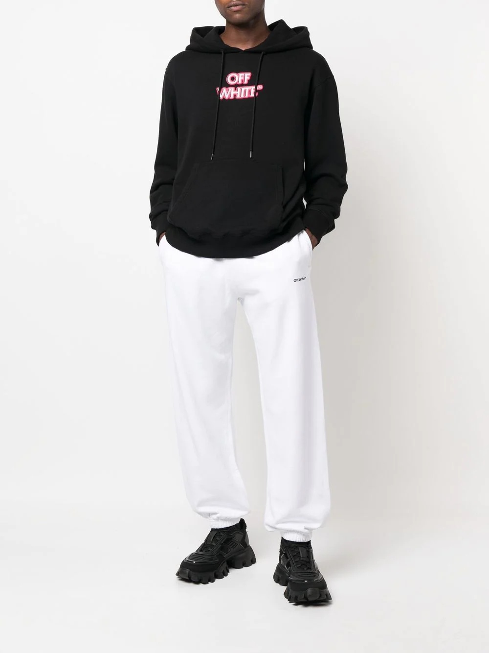 slogan-print logo hoodie - 2