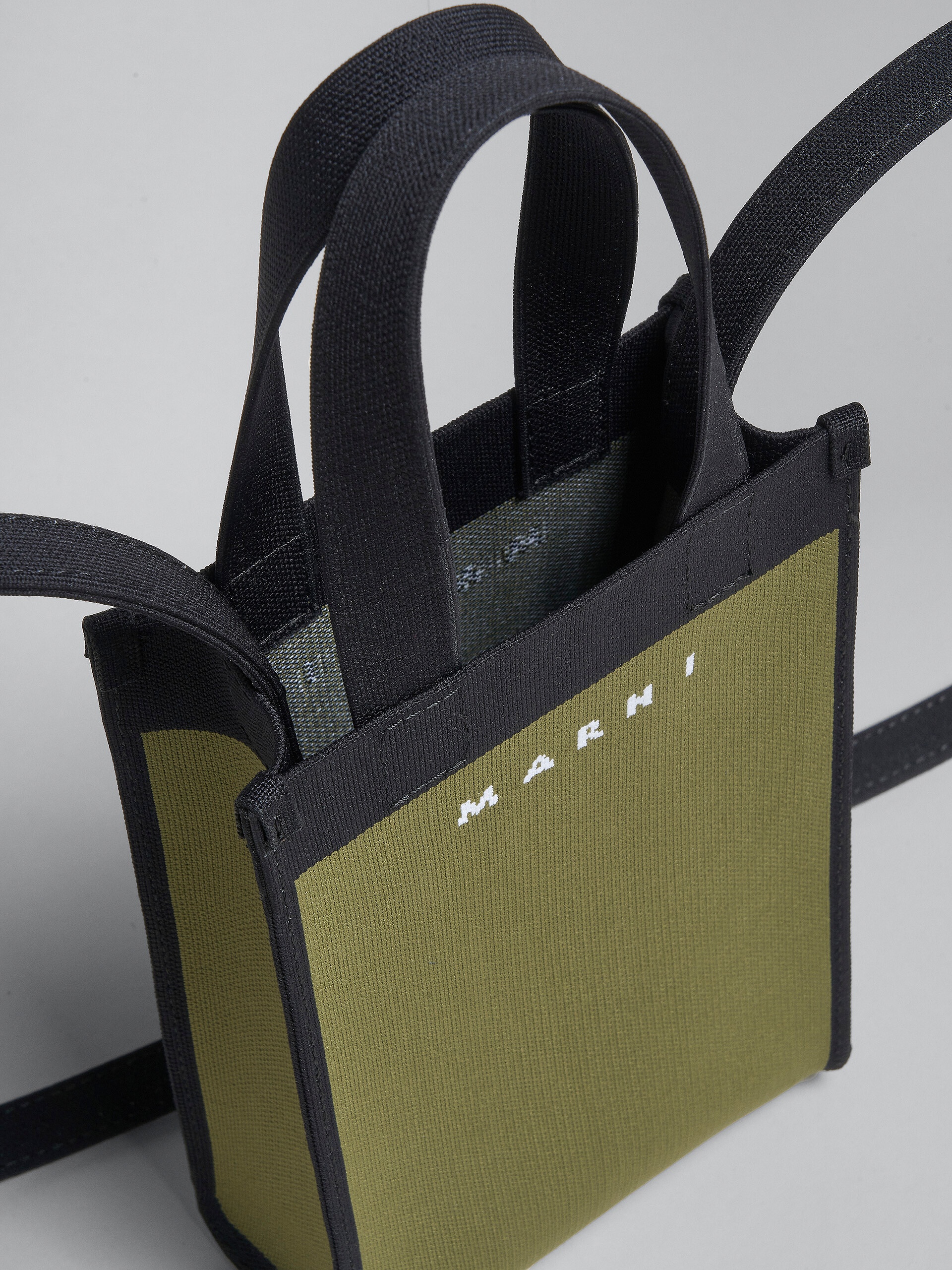 GREEN AND BLACK JACQUARD SHOULDER BAG - 4