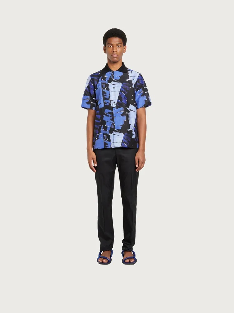PALM PRINT BOXY FIT SHIRT - 4