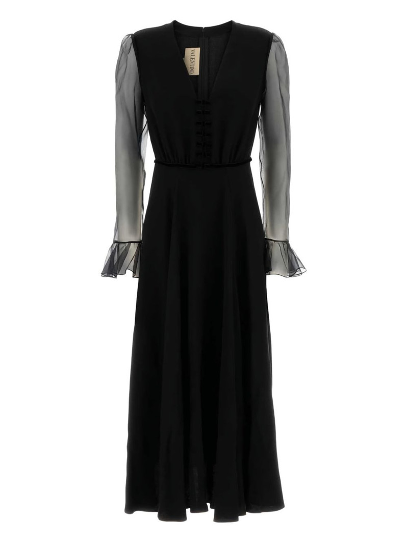 V-neck silk maxi dress 1