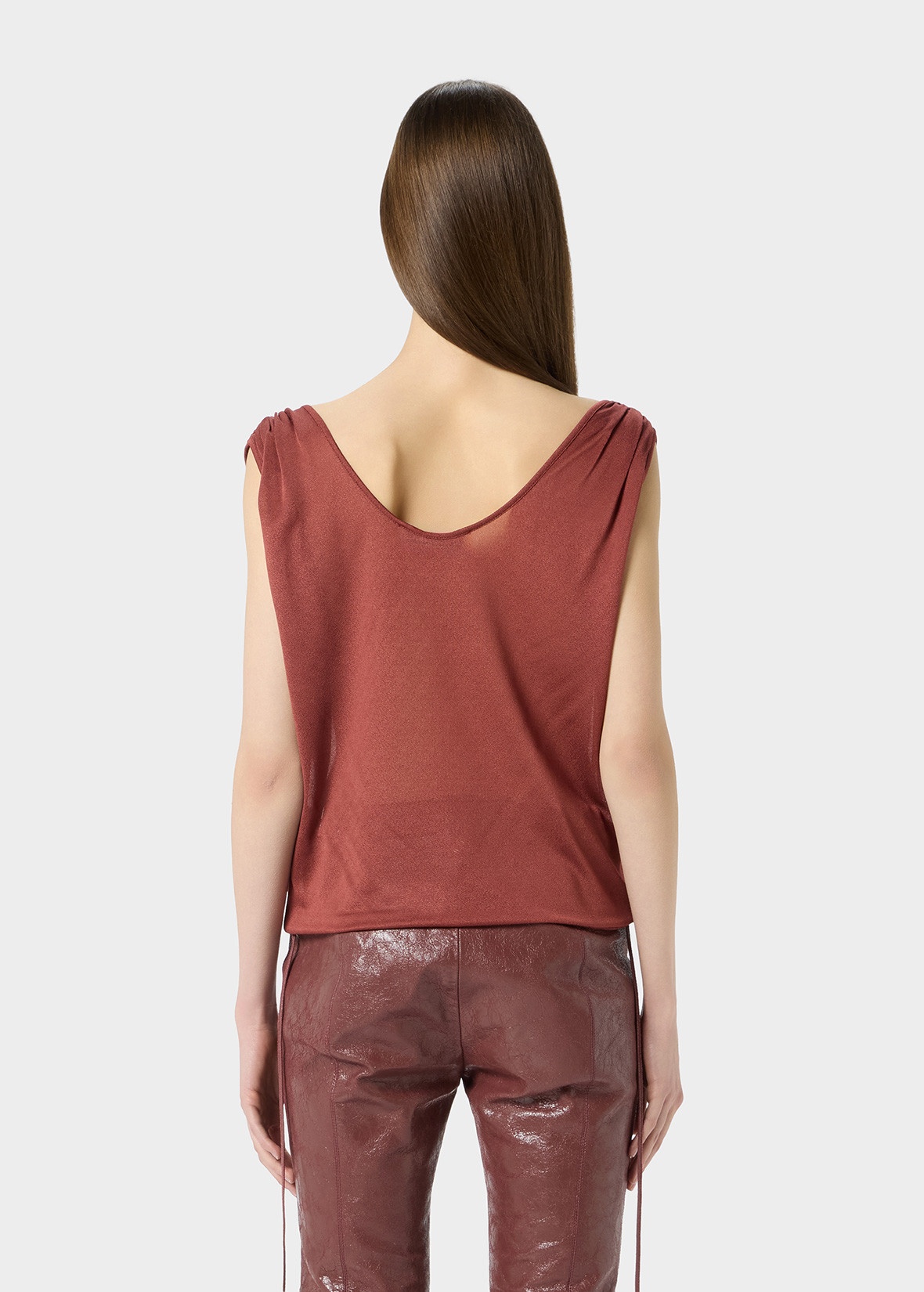 JERSEY TOP WITH METAL ROSE DECORATION - 4