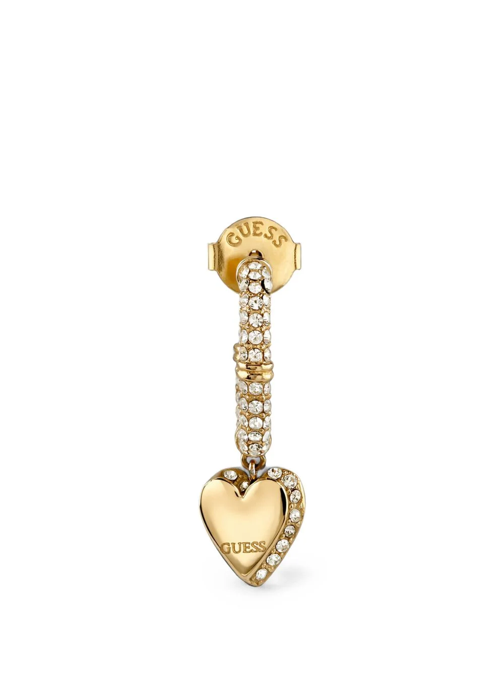 By Your Side pavé heart-pendant hoop earrings - 1