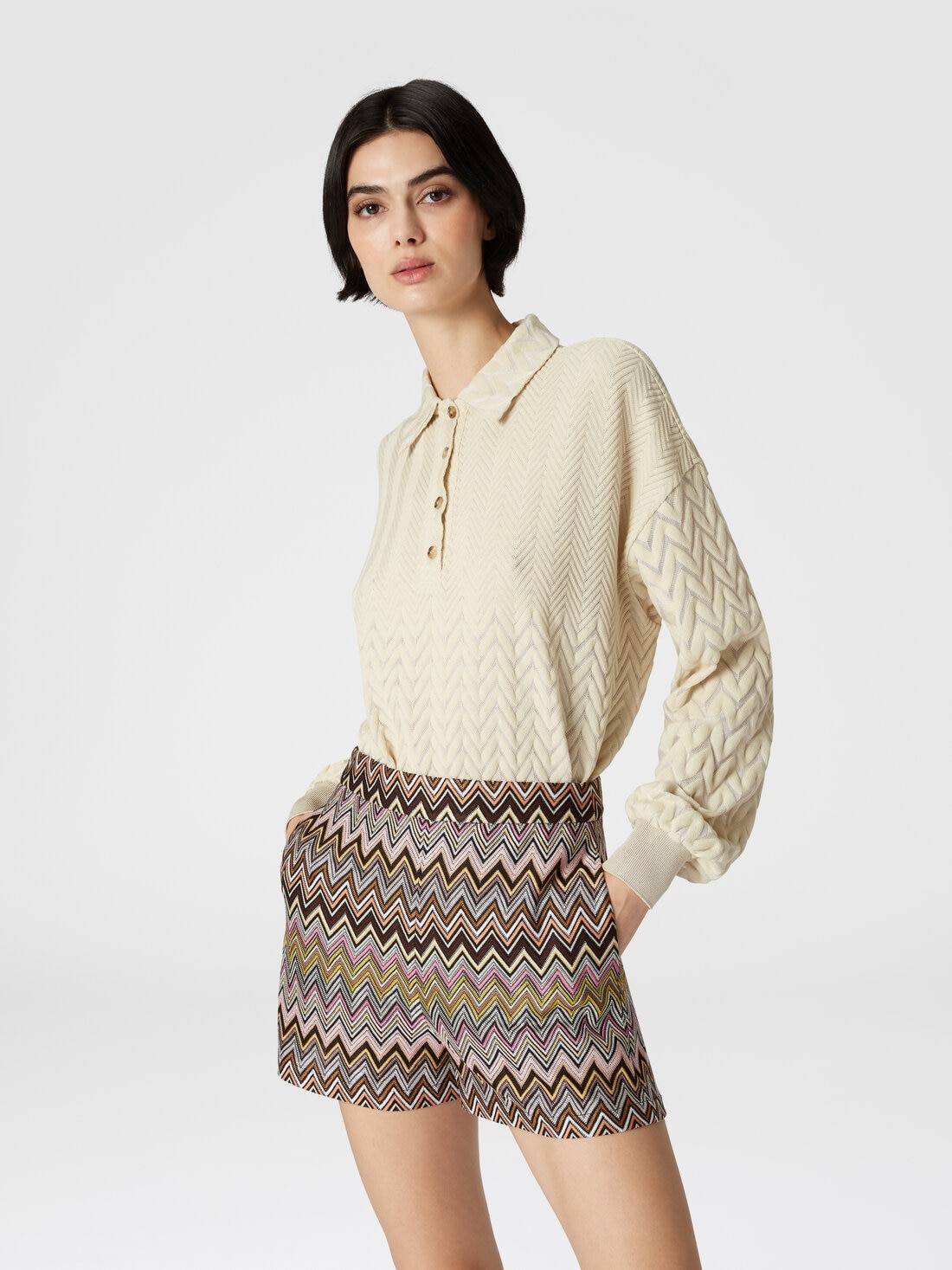 Zig zag viscose shorts - 4