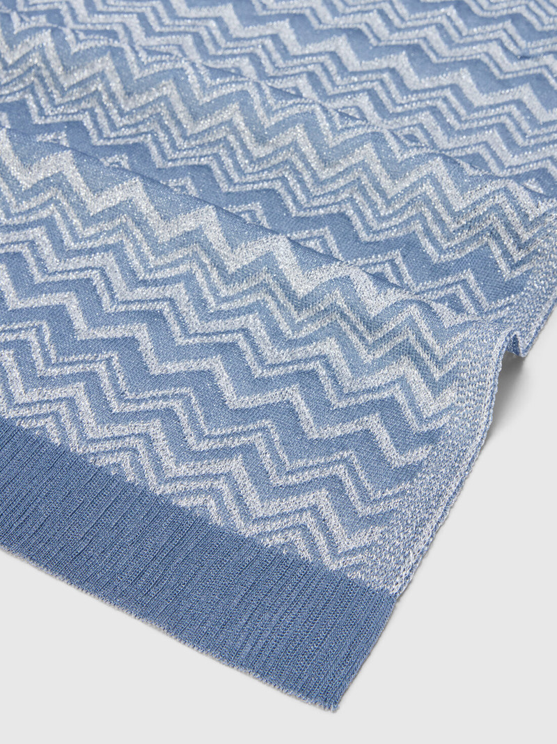 Missoni Zigzag viscose-blend scarf with ribbed edge outlook
