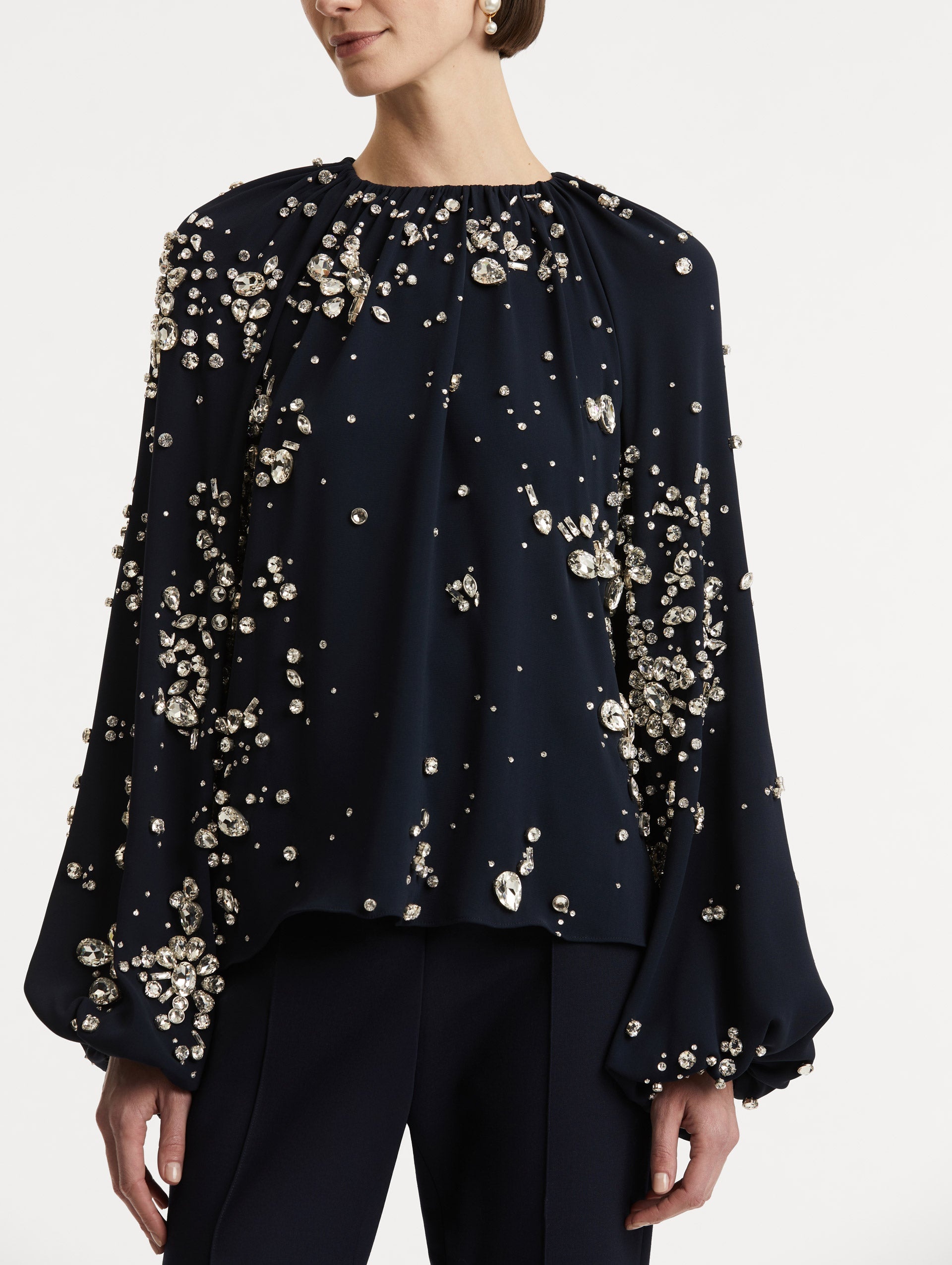 CRYSTAL CLUSTER EMBROIDERED BLOUSE - 6