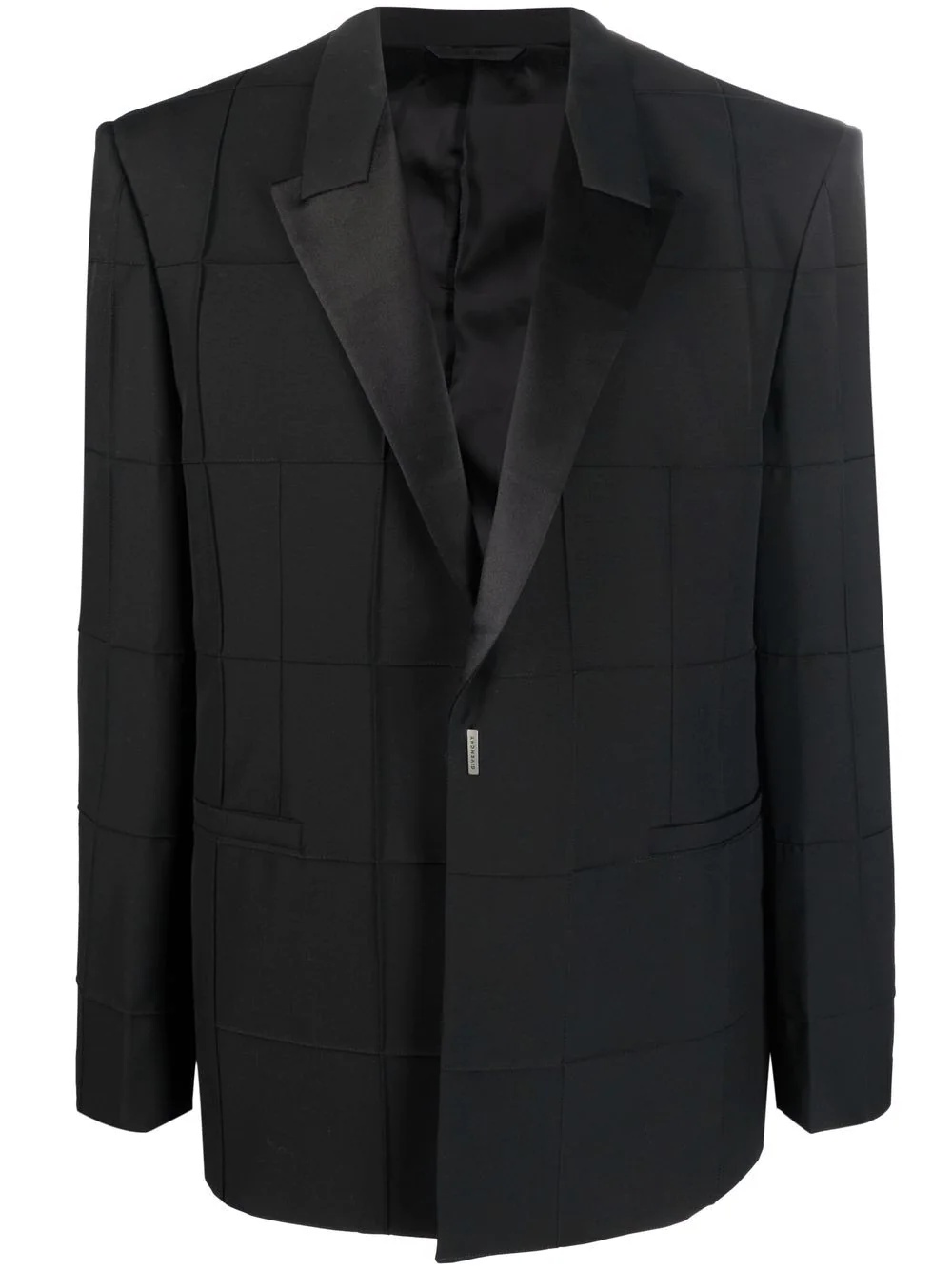 check-pattern single-breasted blazer - 1