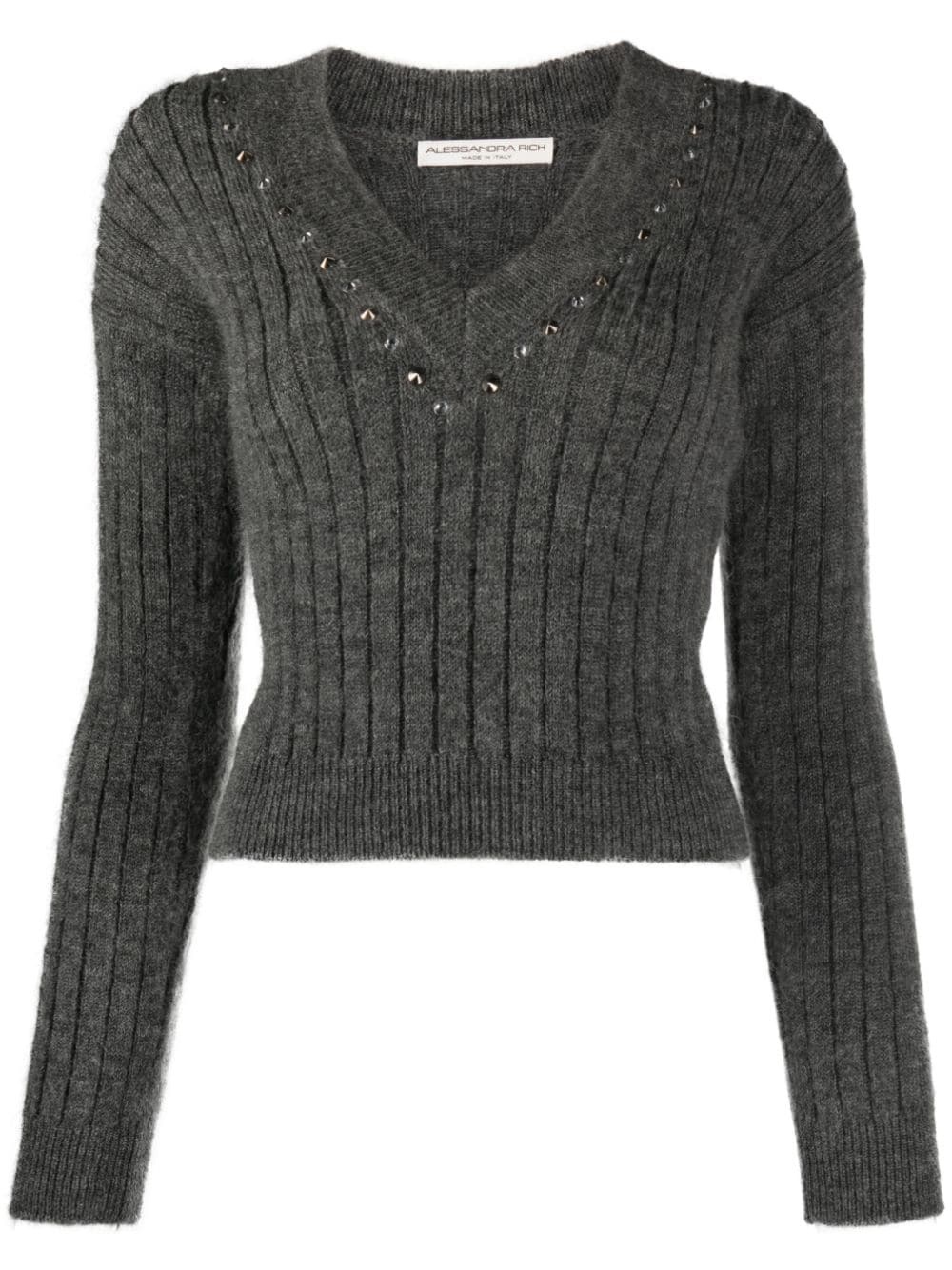 crystal-embellished wool jumper - 1