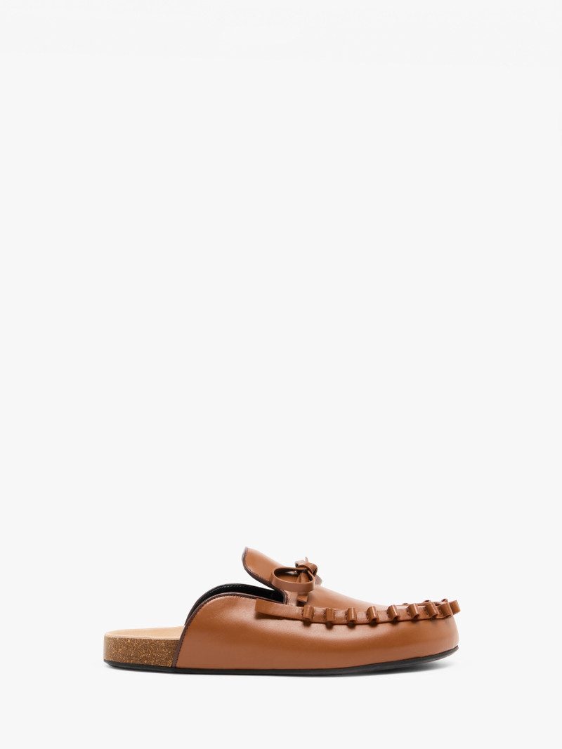 RUFFLE LOAFER LEATHER MULES - 1