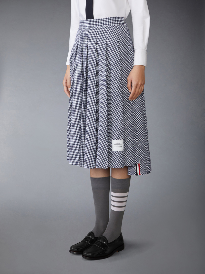 GINGHAM COTTON TWEED PLEATED SKIRT 3