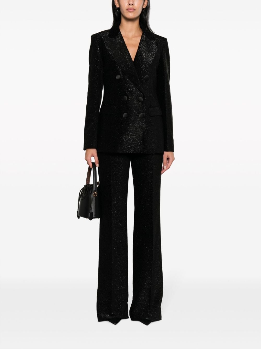 double-breasted lamÃ© blazer - 2