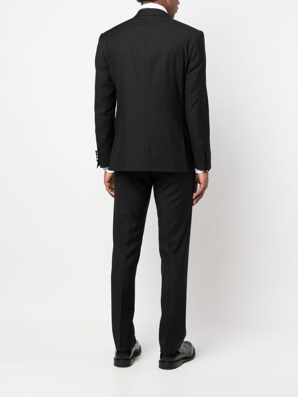 peak lapel single-breasted virgin-wool suit - 4