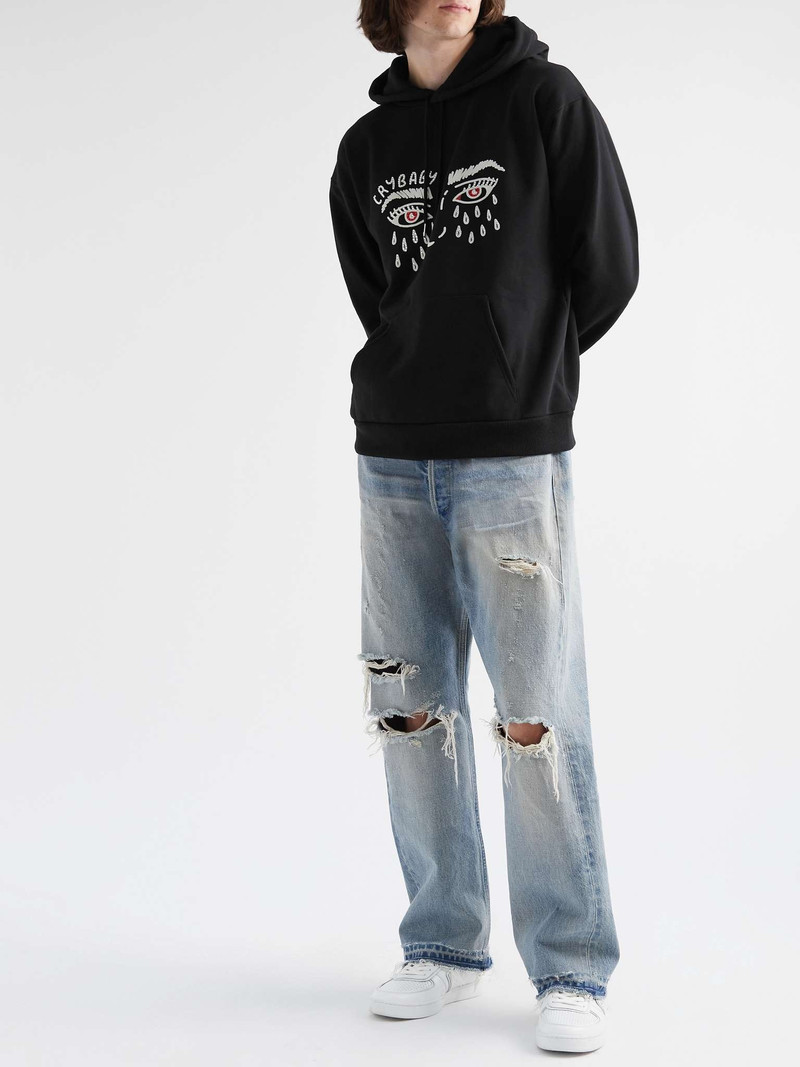 CELINE Cry Baby Oversized Embellished Cotton-Blend Jersey Hoodie outlook