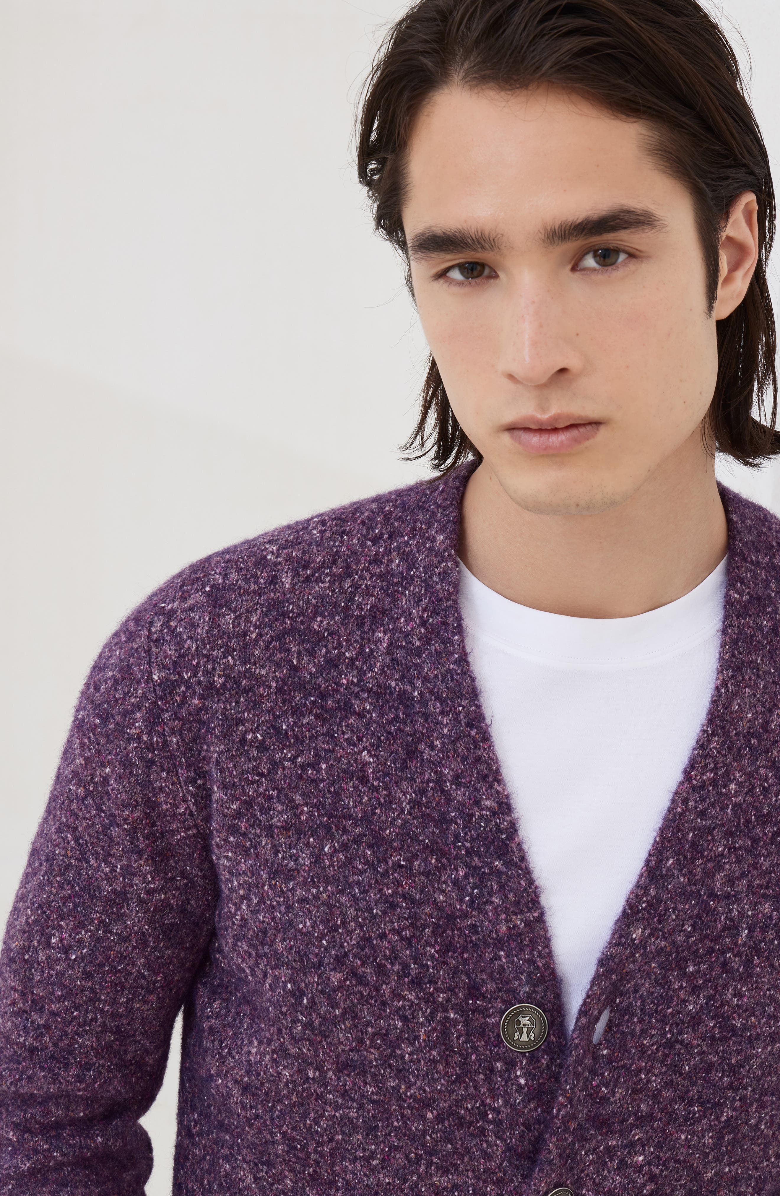 Brunello Cucinelli Buttoned cardigan in Burgundy at Nordstrom - 4