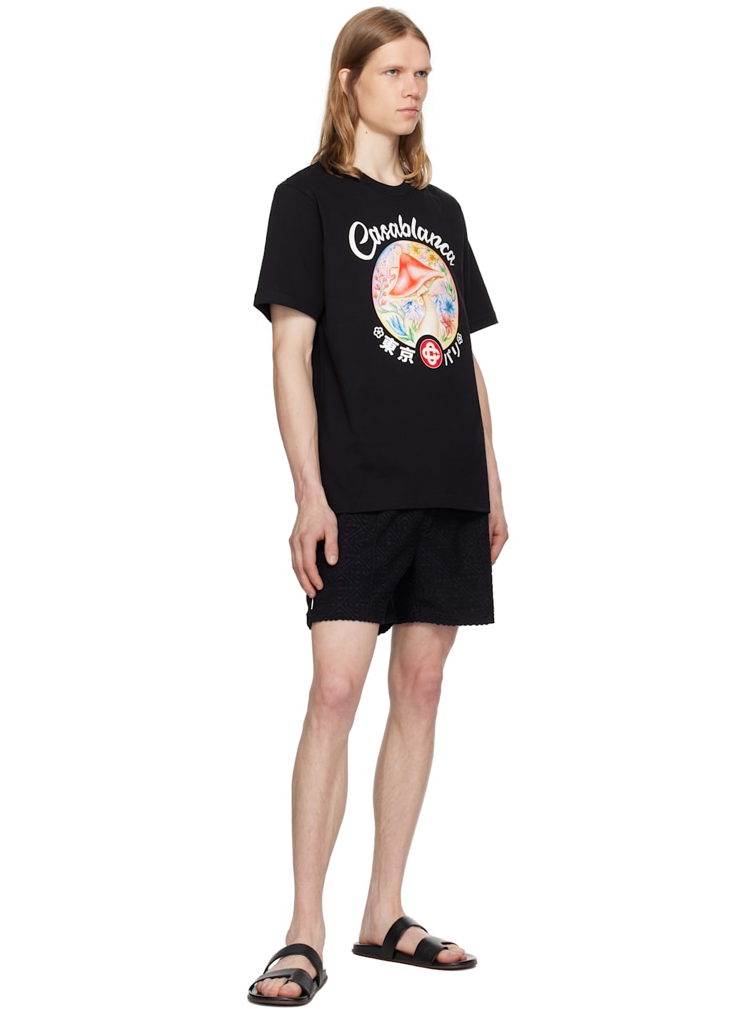 Black Monogram Jacquard Towelling Shorts - 4