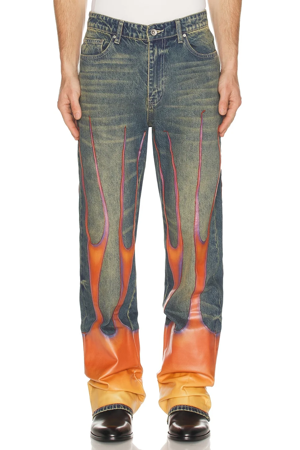 Flame Denim Pants - 1
