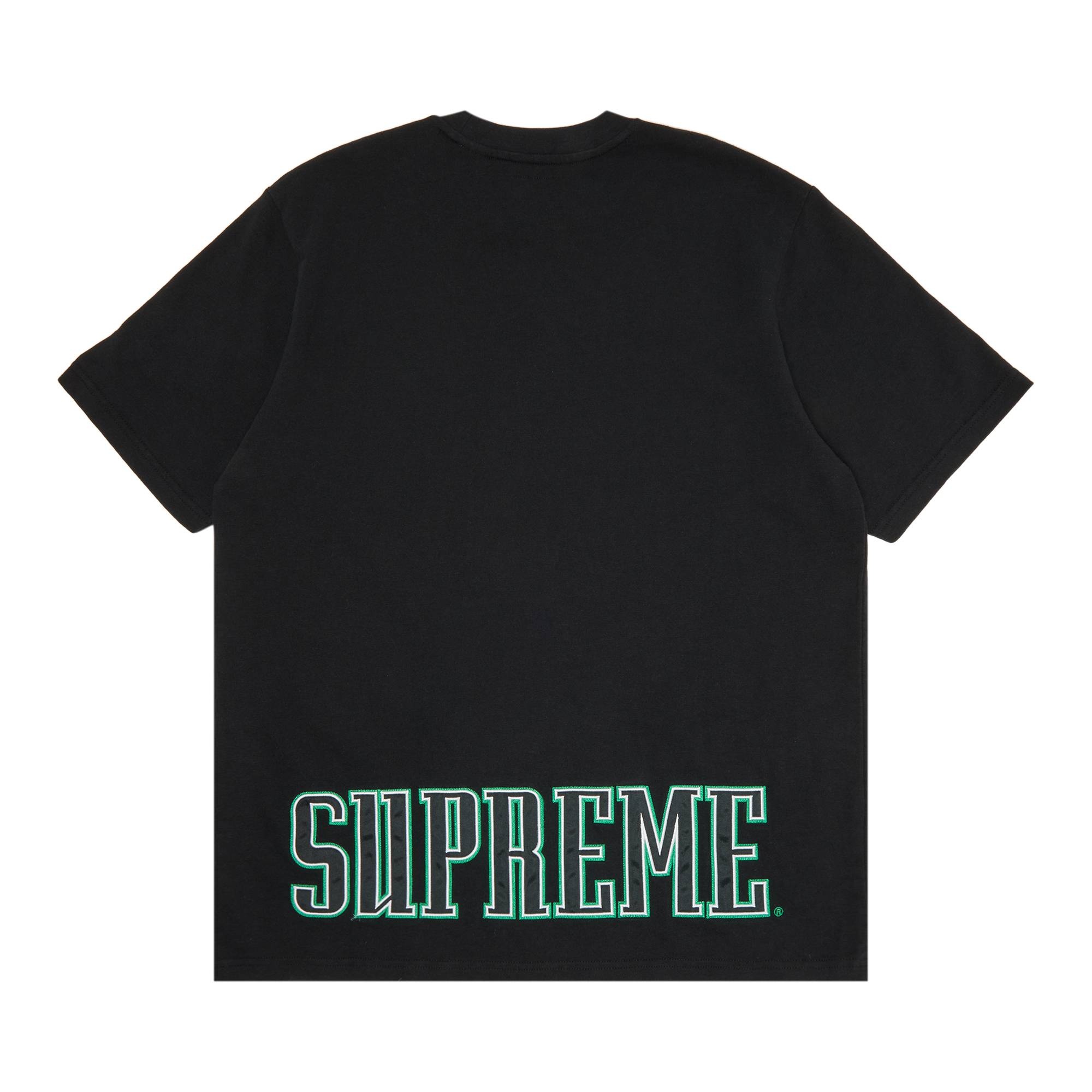 Supreme Contrast Appliqué Short-Sleeve Top 'Black' - 2