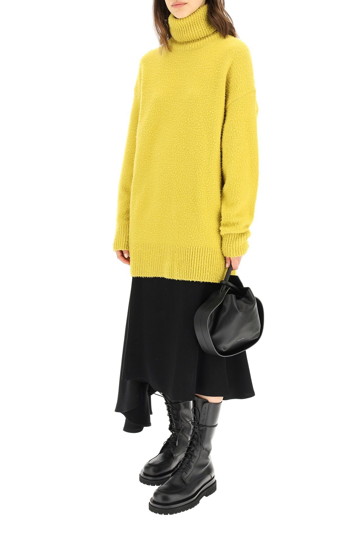 HIGH NECK SWEATER IN WOOL AND ANGORA - 2