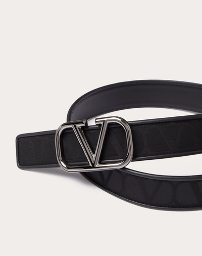 Valentino TOILE ICONOGRAPHE BELT IN TECHNICAL FABRIC WITH LEATHER DETAILS outlook