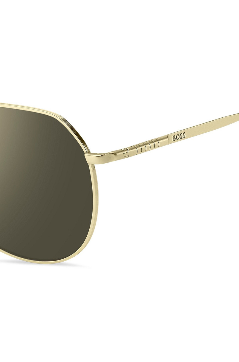 BOSS GOLD-TONE SUNGLASSES WITH TUBULAR TEMPLES outlook