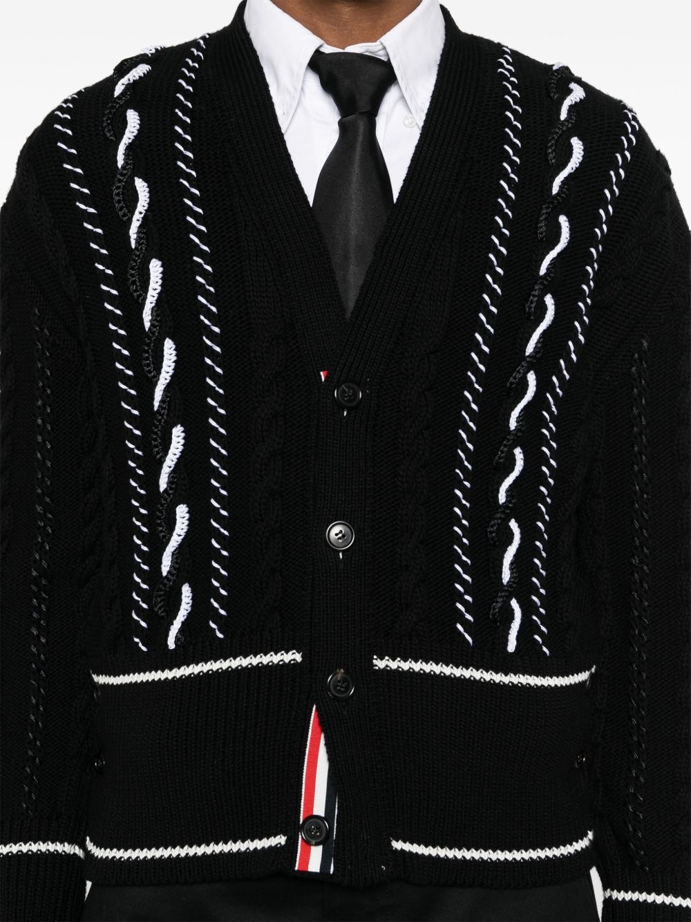 V-neck chunky-knit cardigan - 5