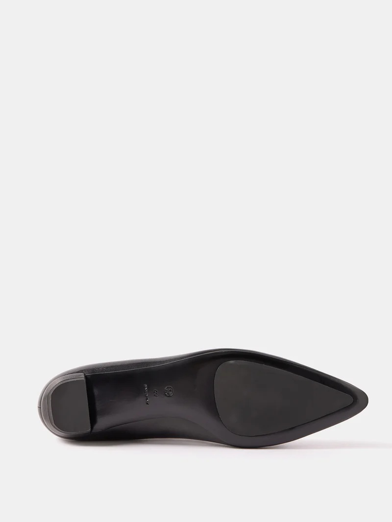 Claudette leather ballet flats in black - The Row
