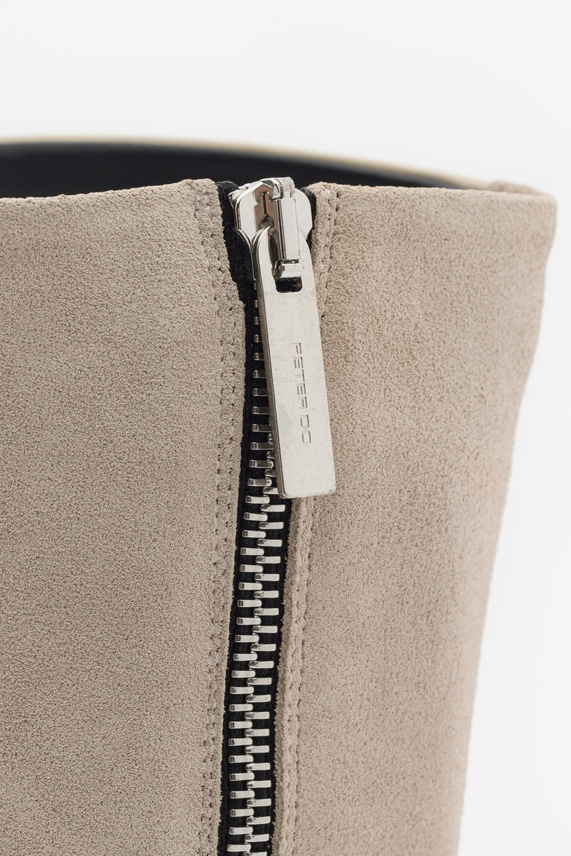 Metal Tip Combat Boots in Nude Suede 5