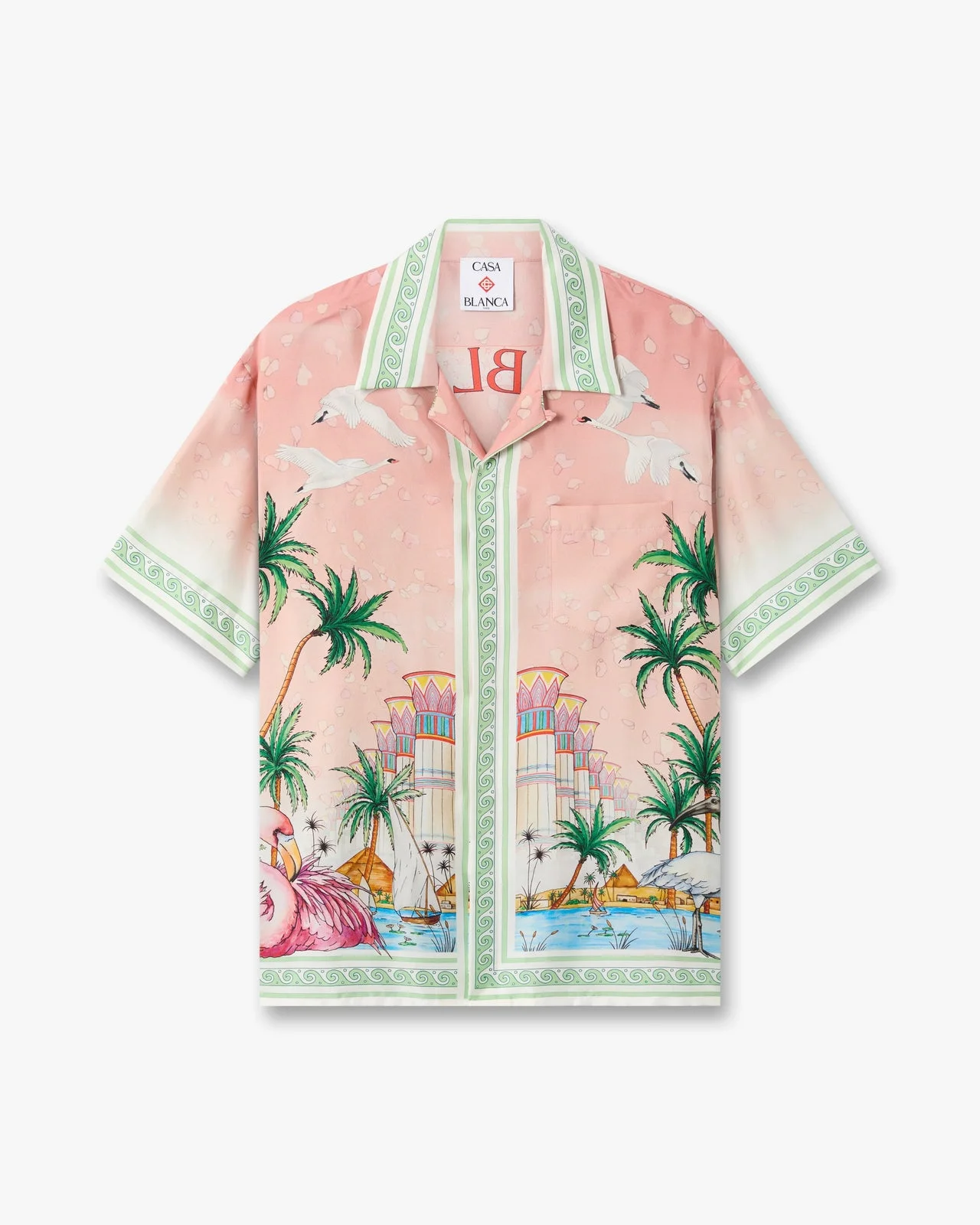 Pink Ethereal Short Sleeve Silk Shirt - 1