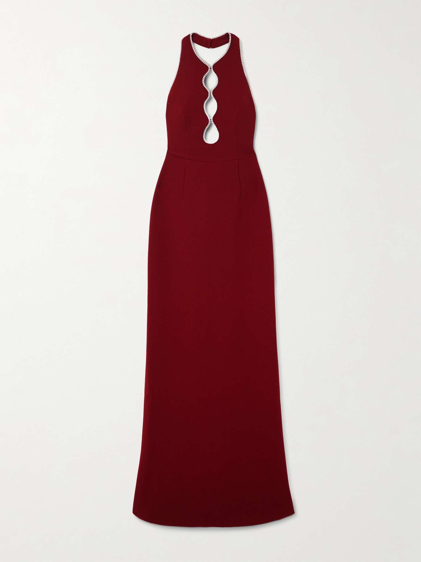 Akari crystal-embellished cutout cady halterneck  gown - 1