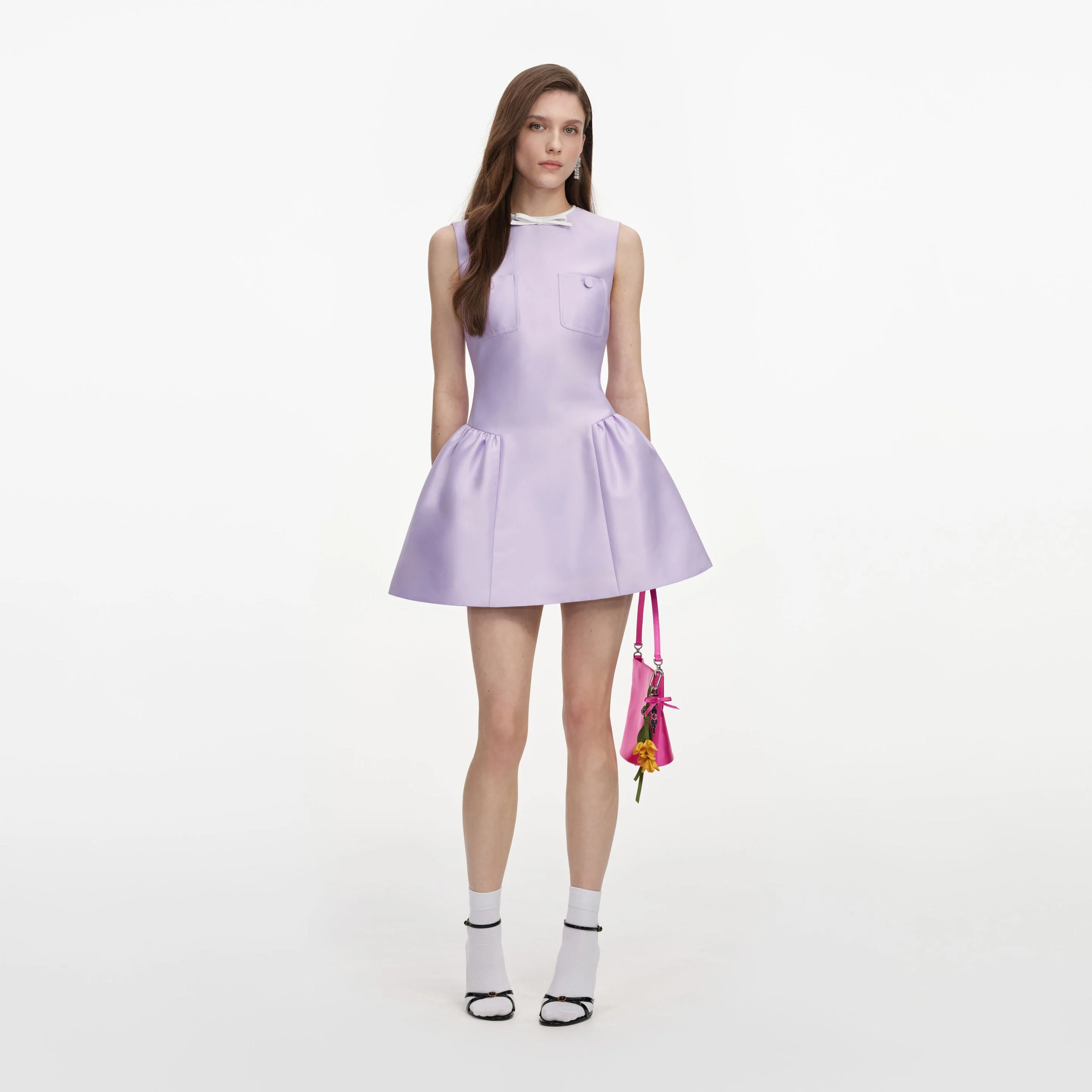 Lilac Taffeta Mini Dress - 1