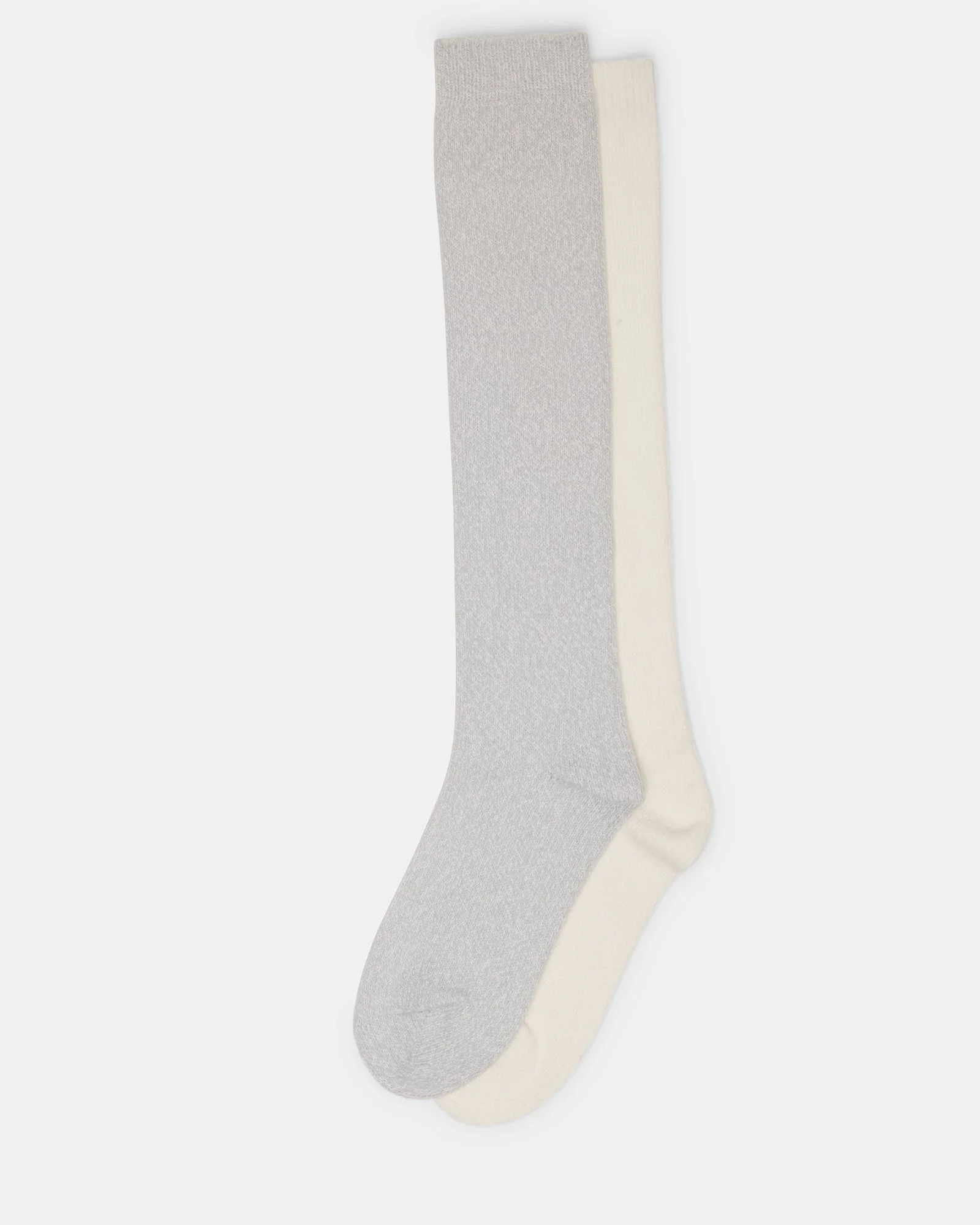 FALL 2 PACK MARLED KNEE HIGH SOCKS LIGHT GREY - 1