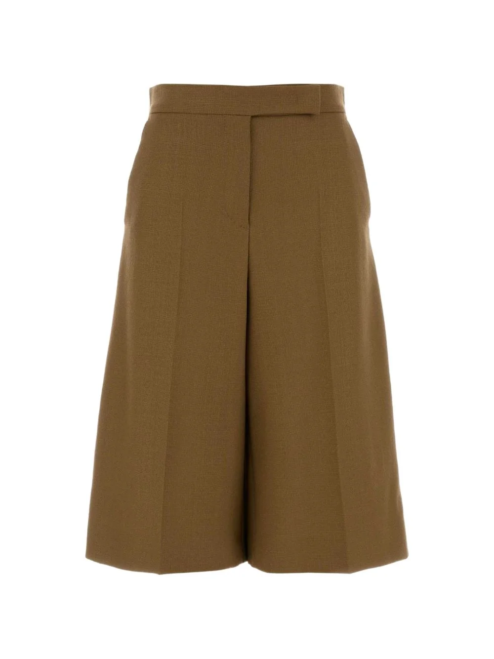 slub wool canvas bermuda shorts - camel - 1