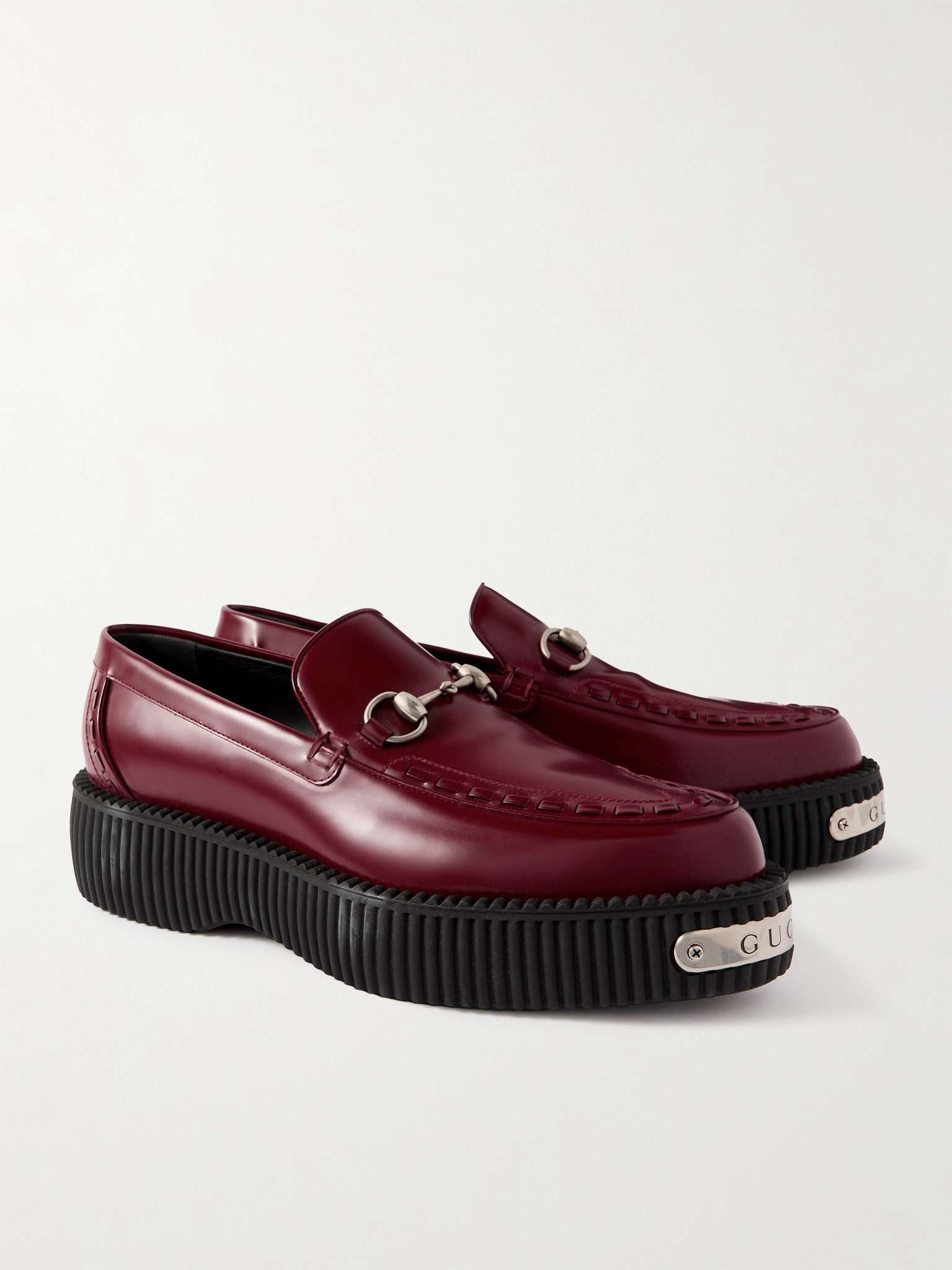 Horsebit Leather Platform Loafers - 4