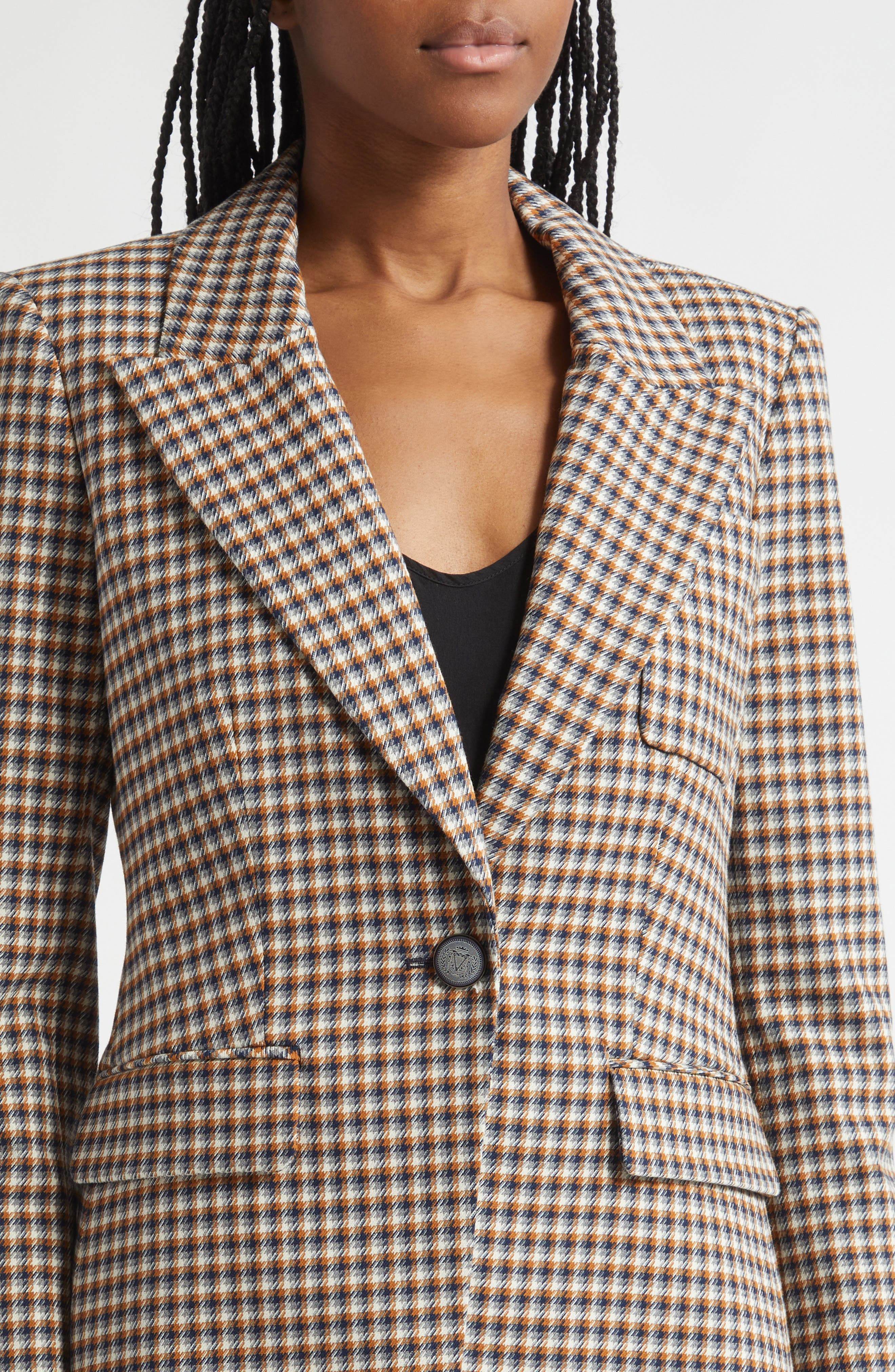 Veronica Beard Livvy Check Dickey Jacket in Navy Multi at Nordstrom - 6