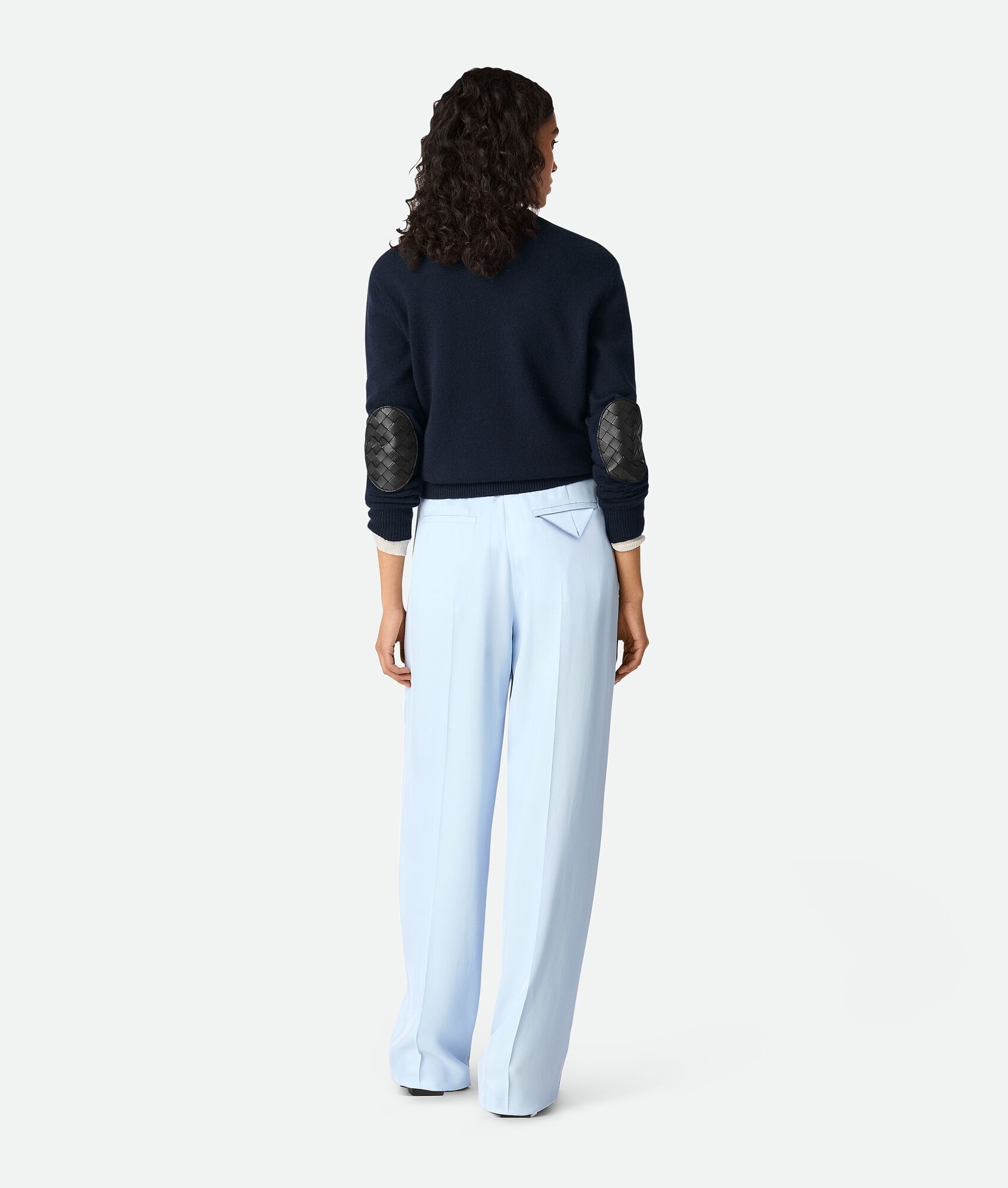 Viscose And Silk Twill Straight Trousers - 3