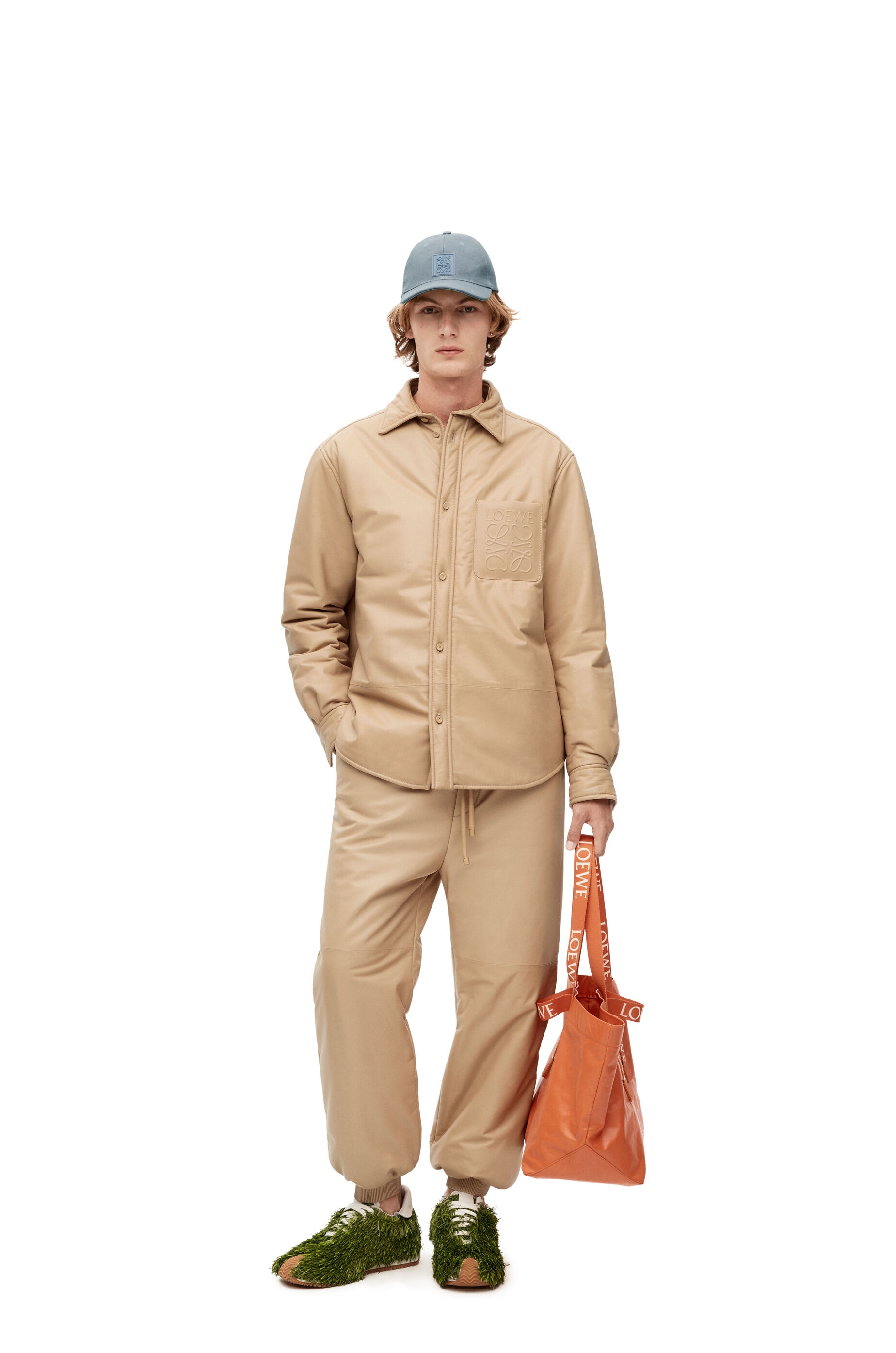 Puffer jogging trousers in nappa - 2