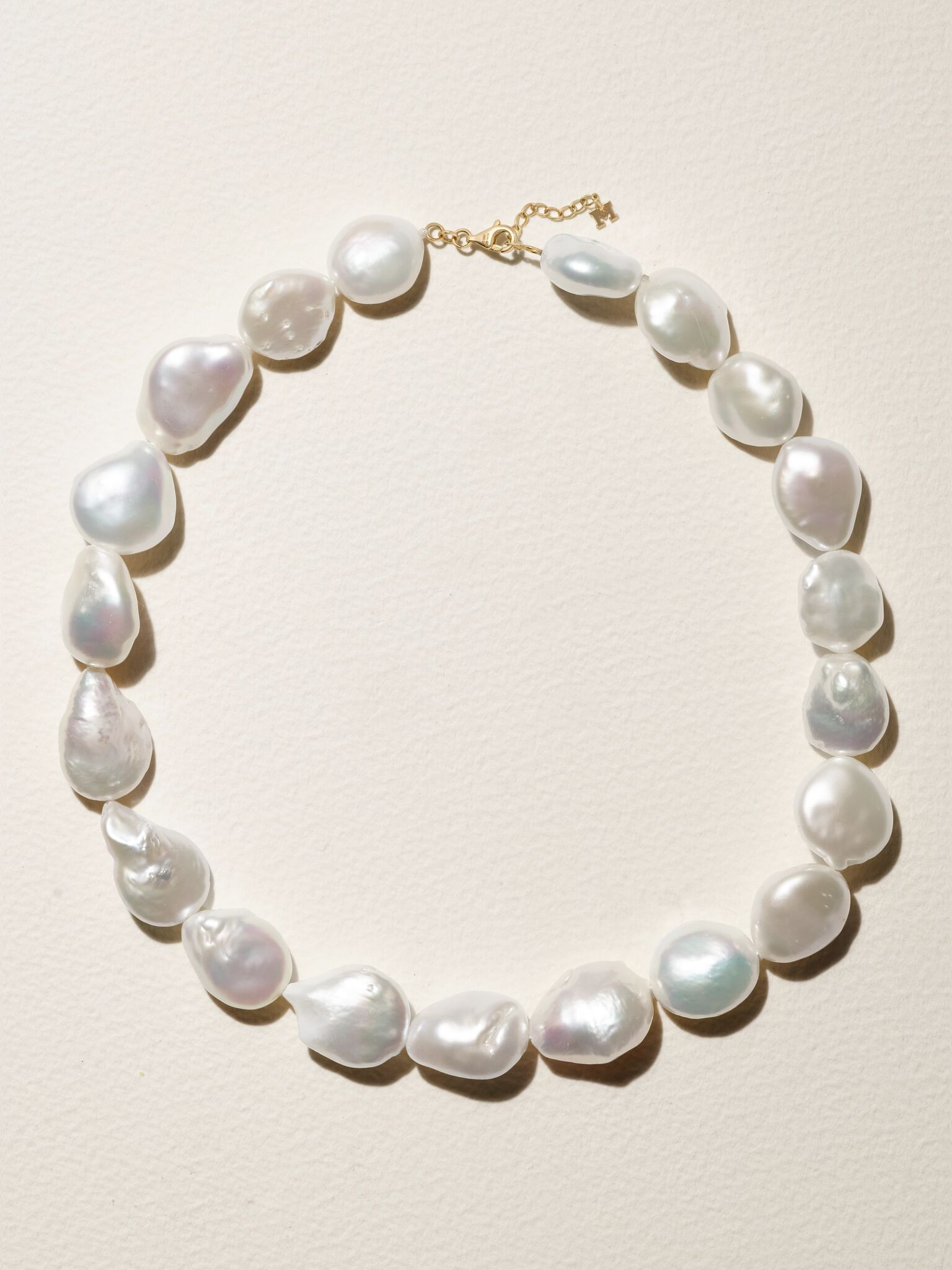 14-karat gold pearl necklace White - 1