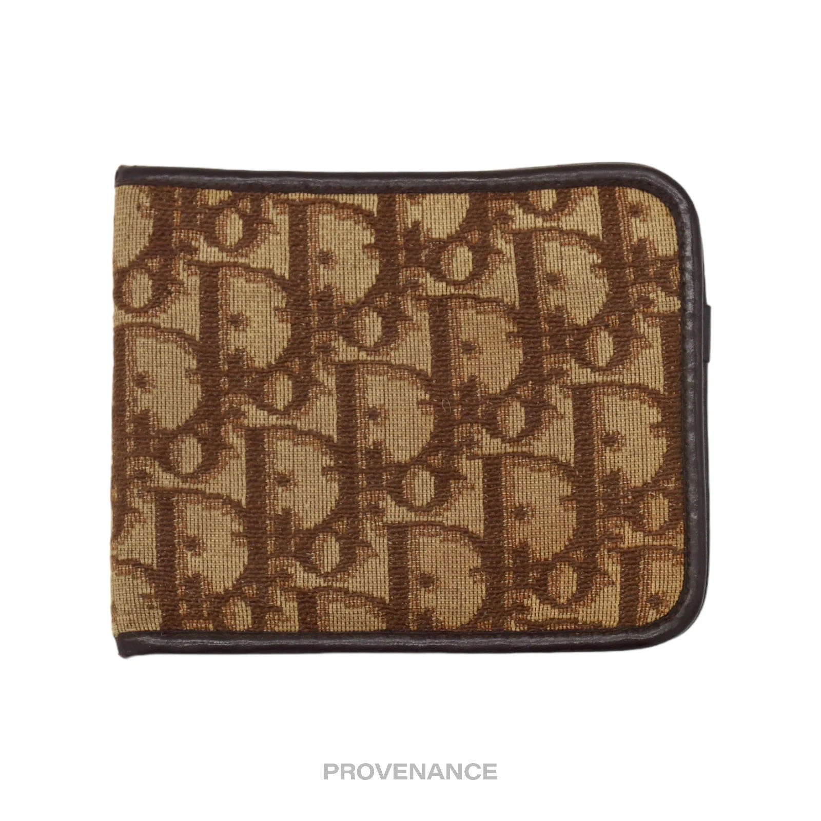 Dior Oblique Trotter Bifold Wallet - Brown Jacquard - 1